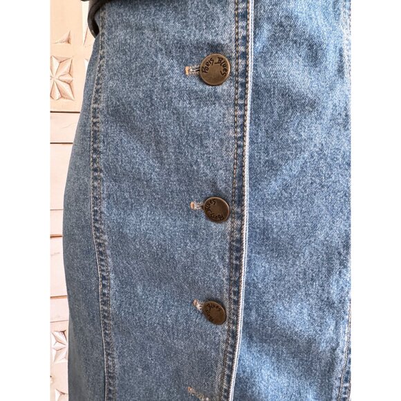 VTG 90s PARIS BLUES Sleeveless Denim Suspender Dress S/M - Picture 8 of 9